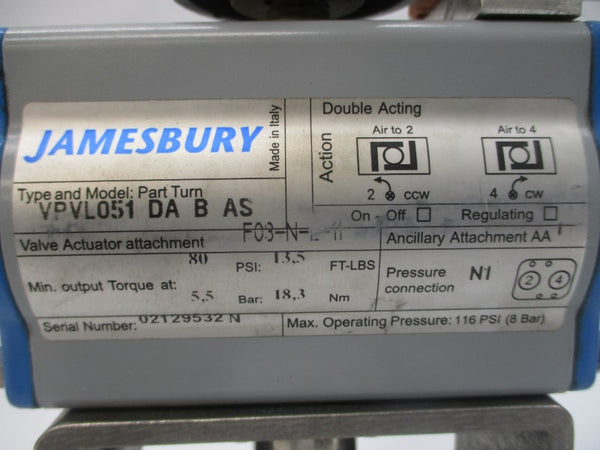 JAMESBURY 4D3600XTB2 VPVL051DABAS 10-36VDC 1200PSI 1" NSNP