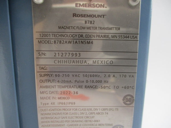 ROSEMOUNT 8782AW1A1N5M4 90-250VAC 2.0A NSMP