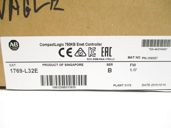 ALLEN BRADLEY 1769-L32E SER. B F/W 1.17 24VDC 0.09A NSMP