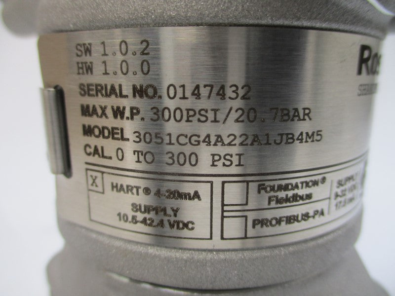ROSEMOUNT 3051CG4A22A1JB4M5 10.5-42.4VDC 300PSI NSMP