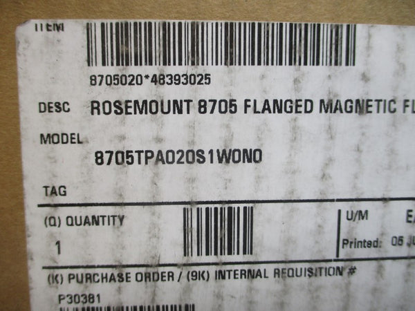 ROSEMOUNT 8705TPA020S1W0N0 40VDC 0.5A 275PSI NSMP