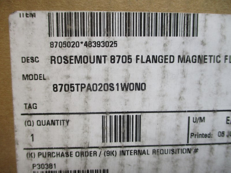 ROSEMOUNT 8705TPA020S1W0N0 40VDC 0.5A 275PSI NSMP