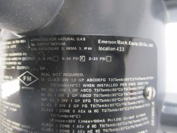 FISHER I2P-100 30VDC 50PSI (AS PICTURED) NSNP