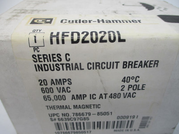 CUTLER HAMMER HFD2020L 6639C97G85 SER. C 600VAC 20A NSMP
