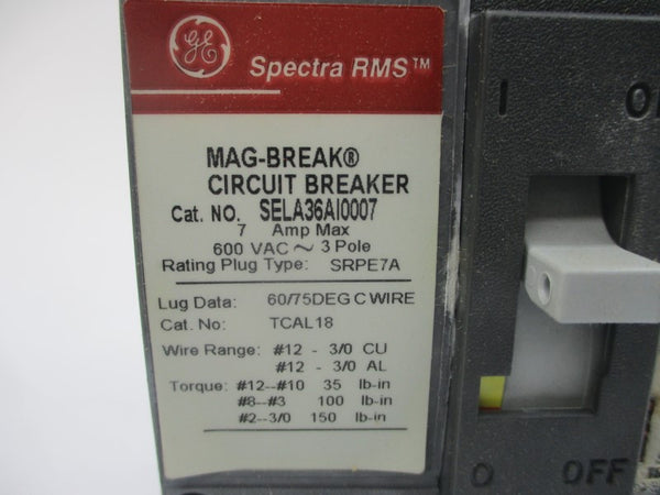 GENERAL ELECTRIC SELA36AI0007 600VAC 7A NSMP