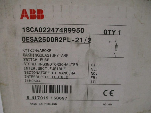 ABB 0ESA250DR2PL-21/2 600V 250A NSMP