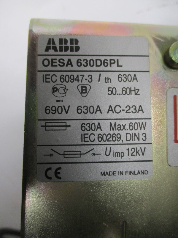 ABB 1SCA022475R0370 OESA630D6PL-21/2 690V 630A NSMP