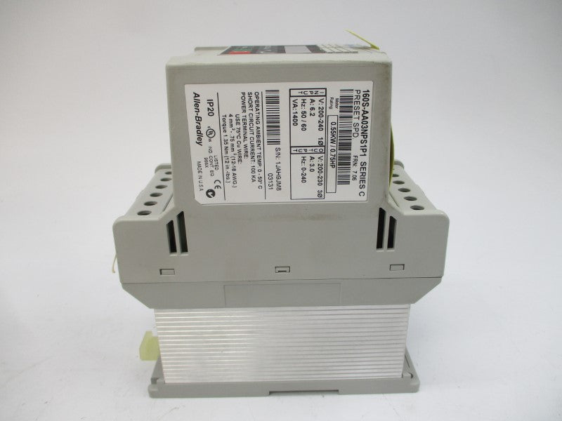 ALLEN BRADLEY 160S-AA03NPS1P1 SER. C F/W 7.06 200-240VAC 6.2A NSMP