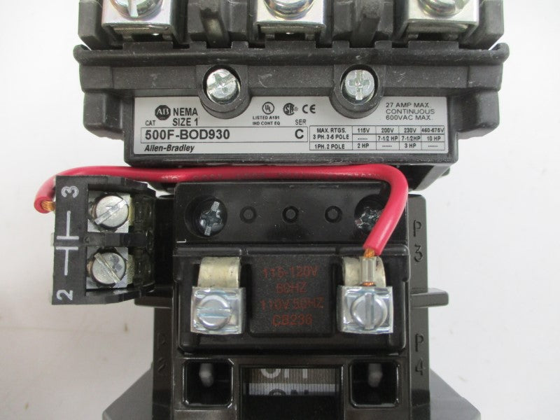 ALLEN BRADLEY 500F-BOD930 SER. 1 110/115-120V 27A (BR/WH) NSMP