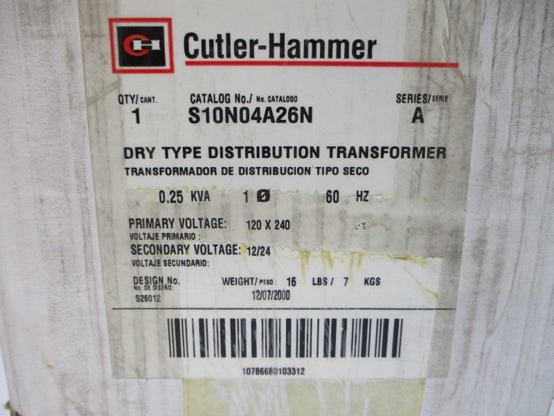 CUTLER HAMMER S10N04A26N SER. A 120/240V NSMP