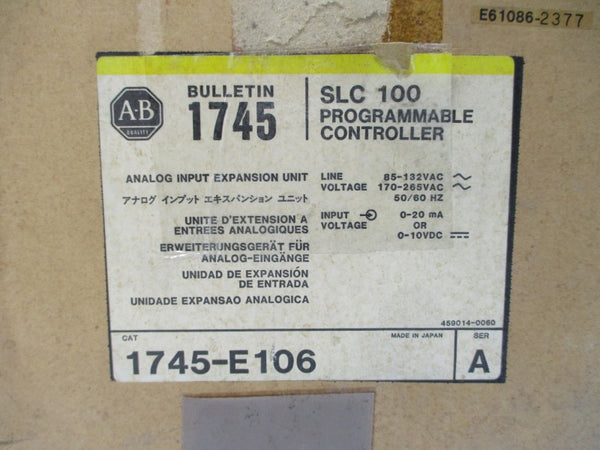 ALLEN BRADLEY 1745-E106 SER. A 170-265VAC (BR/YL) NSMP