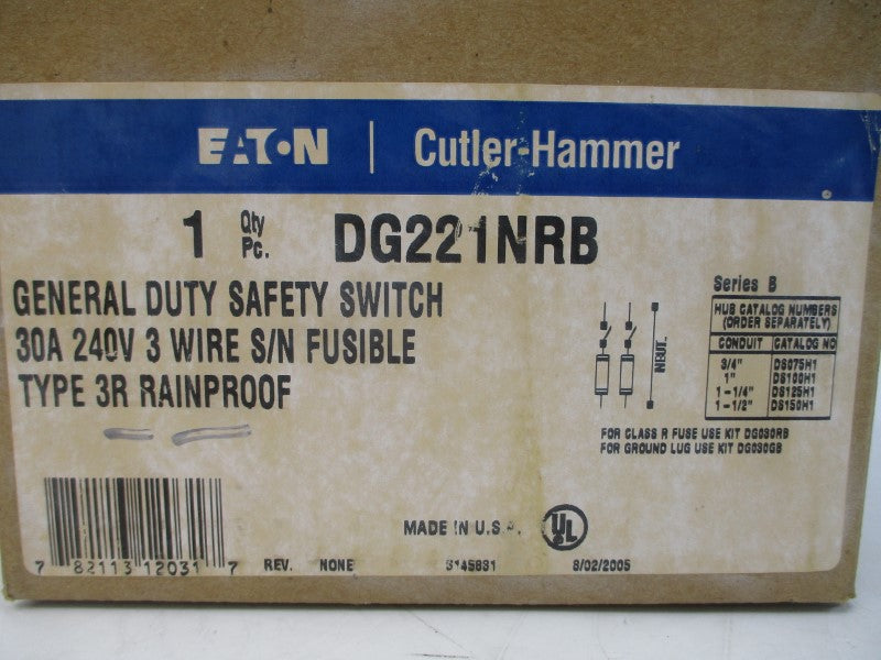 CUTLER HAMMER DG221NRB SER. B 240V 30A NSMP