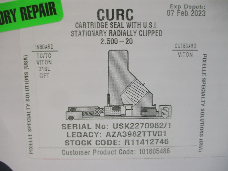 AESSEAL AZA3982TTV01 2.500" NSMP