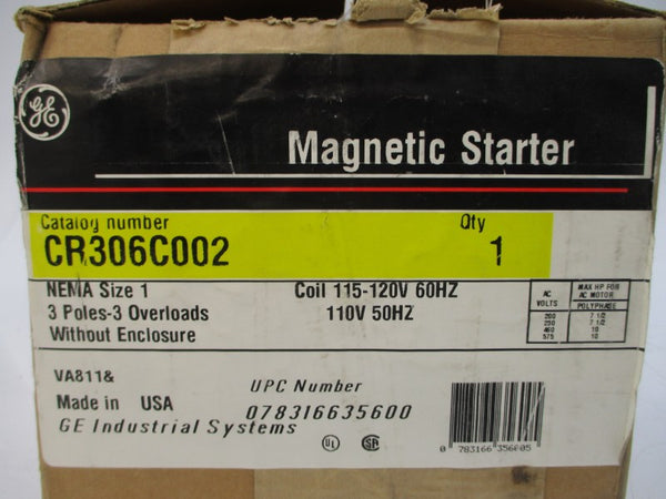 GENERAL ELECTRIC CR306C002 SER. A 110/115-120V 27A NSMP