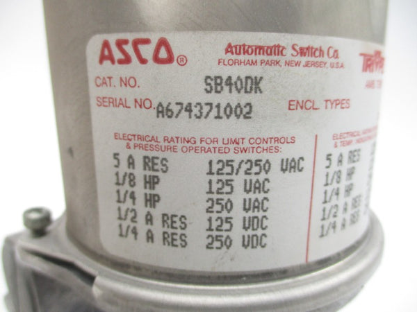 ASCO SB40DK 125/250VAC 5A NSMP