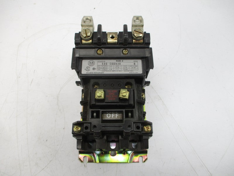 ALLEN BRADLEY 500-COD930 SER. B 110/115-120V 45A (AS PICTURED) (BR/YL) NSMP