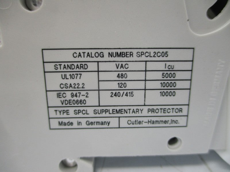 CUTLER HAMMER SPCL2C05 240/415/480VAC 5A (PKG OF 6) NSMP