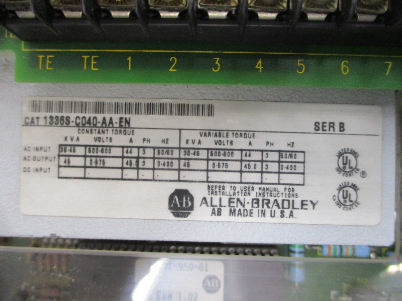 ALLEN BRADLEY 1336S-C040-AA-EN SER. B 500-600V 44A UNMP