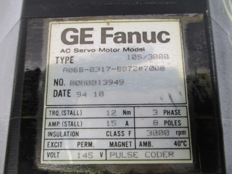 GE FANUC A06B-0317-B072#7008 145VAC 15A NSNP