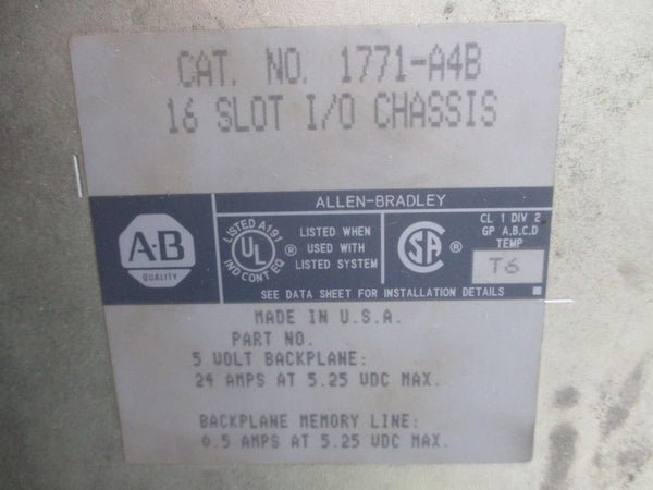 ALLEN BRADLEY 1771-A4B 5.25VDC 24A (AS PICTURED) UNMP