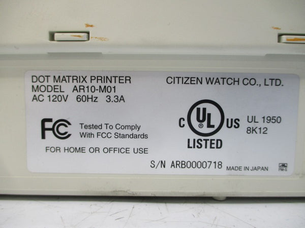 CITIZEN WATCH AR10-M01 120VAC 3.3A NSNP