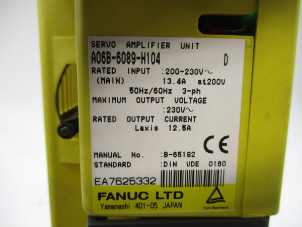 FANUC A06B-6089-H104 200-230V 13.4A UNMP