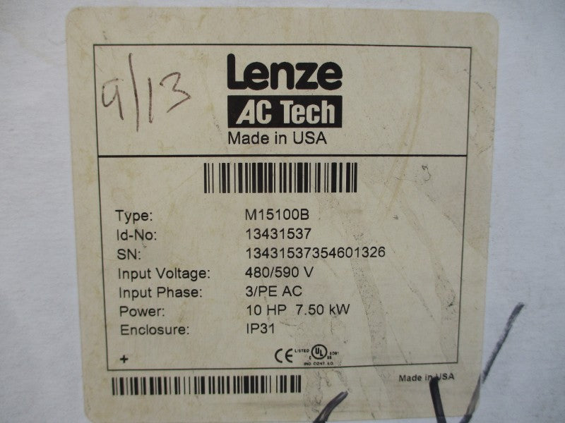 LENZE M15100B 13431537 480/590VAC 12.5A NSMP