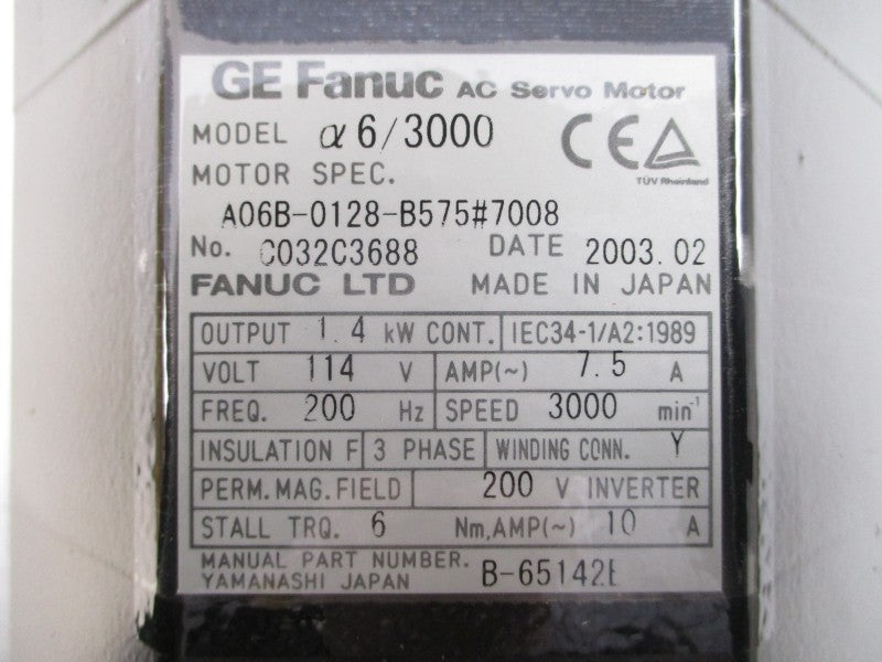 GE FANUC A06B-0128-B575#7008 114VAC 7.5A NSMP
