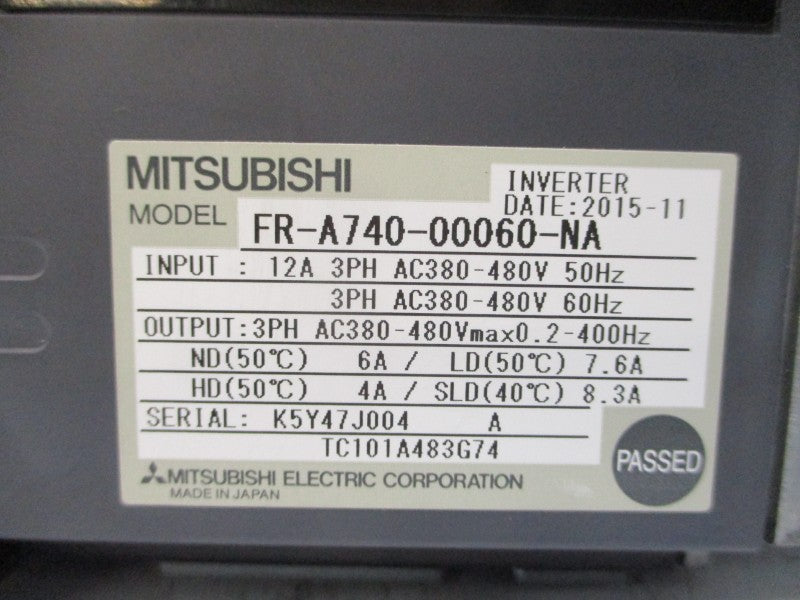 MITSUBISHI FR-A740-00060-NA 380-480VAC 12A NSNP