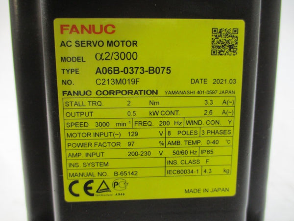 FANUC A06B-0373-B075 129VAC 2.6/3.3A NSNP