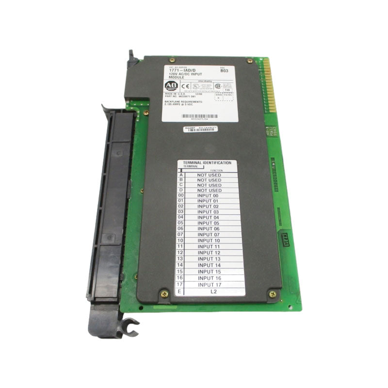 ALLEN BRADLEY 1771-IAD SER. D 120VAC/DC 0.195A REV. B03 UNMP