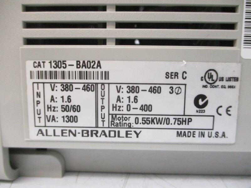 ALLEN BRADLEY 1305-BA02A SER. C F/W 7.02 380-460V 1.6A NSMP