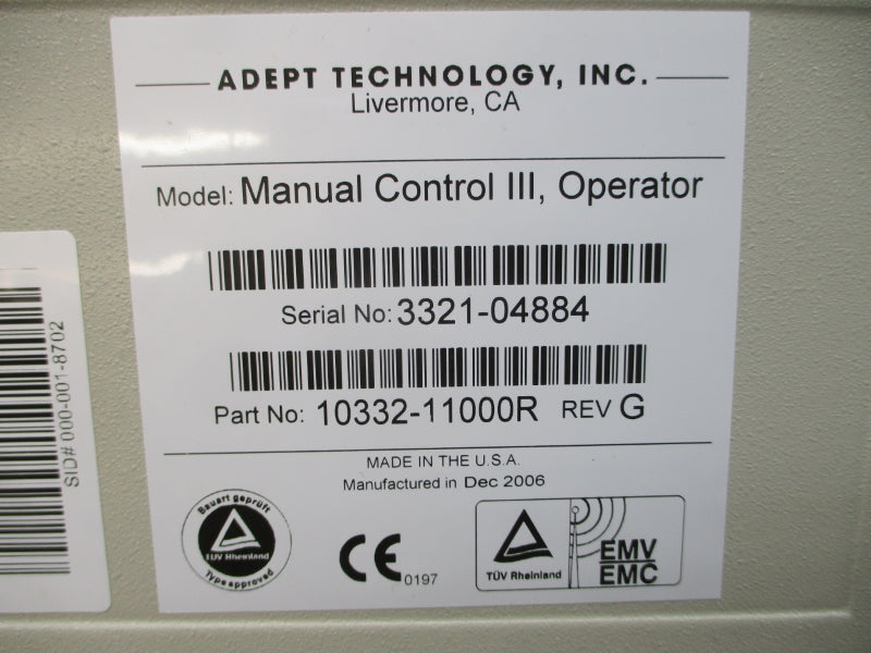 ADEPT TECHNOLOGY 10332-11000R REV. G NSNP