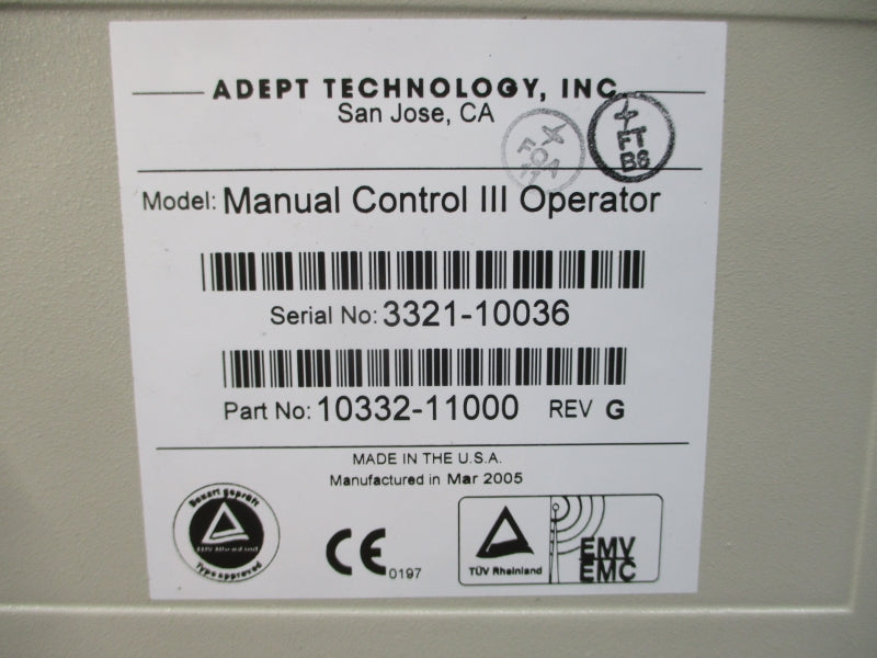 ADEPT TECHNOLOGY 10332-11000 REV. G NSNP