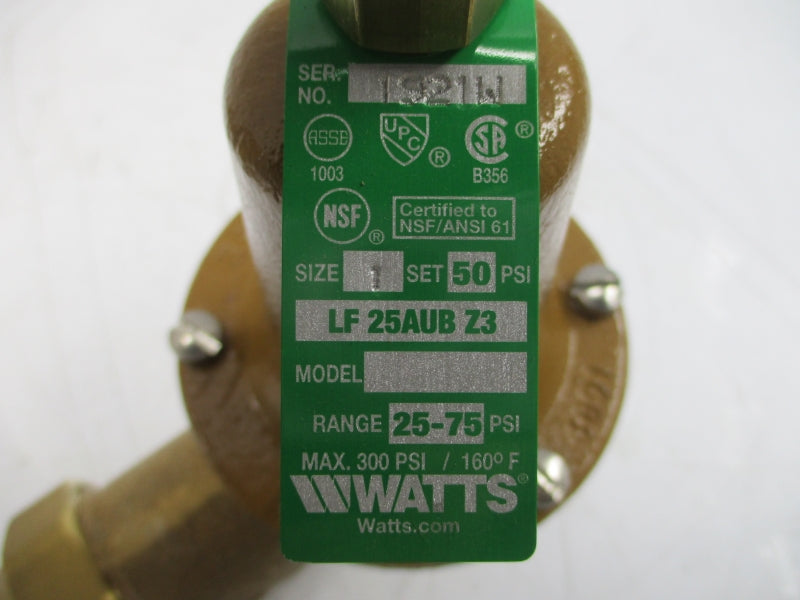 WATTS LF25AUB-Z3 0009309 25-75PSI 1" NSMP