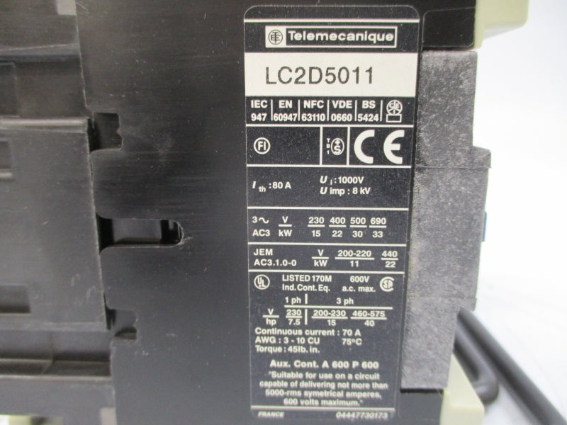 TELEMECANIQUE LC2D5011G6 120V 80A NSMP
