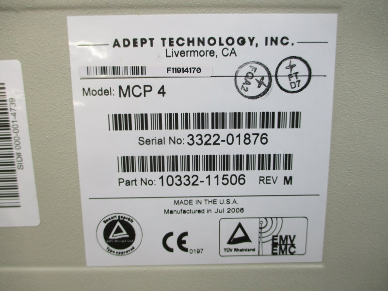 ADEPT TECHNOLOGY 10332-11506 MCP4 REV. M NSNP