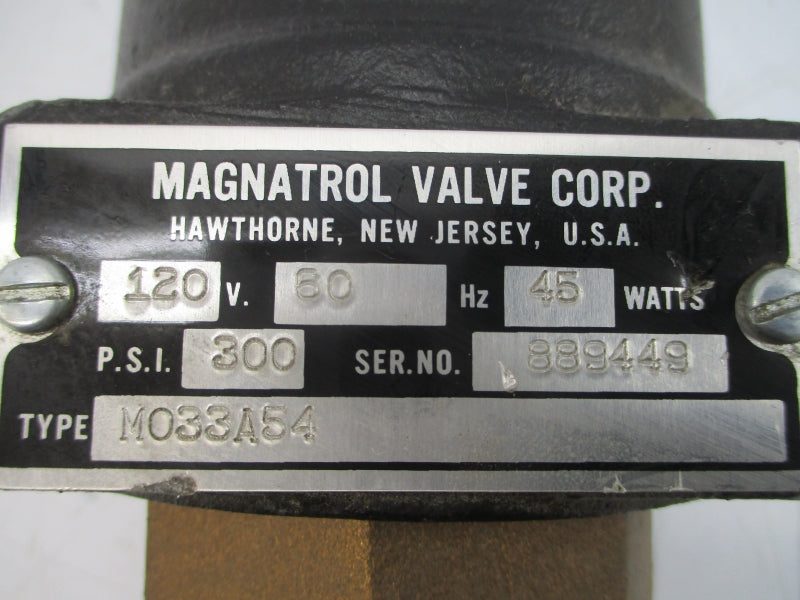 MAGNETROL M033A54 120V 300PSI NSNP