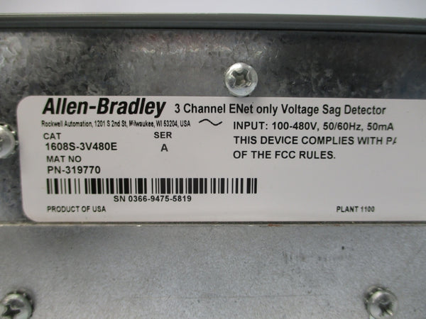 ALLEN BRADLEY 1608S-3V480E SER. A 100-480V NSMP