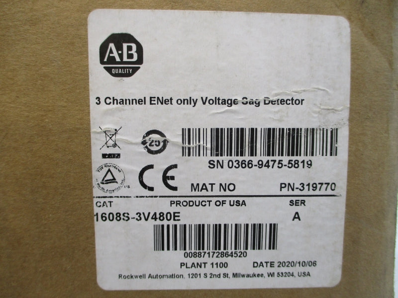 ALLEN BRADLEY 1608S-3V480E SER. A 100-480V NSMP