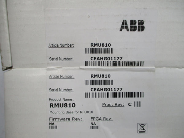 ABB RMU810 24V .2A REV. C NSMP