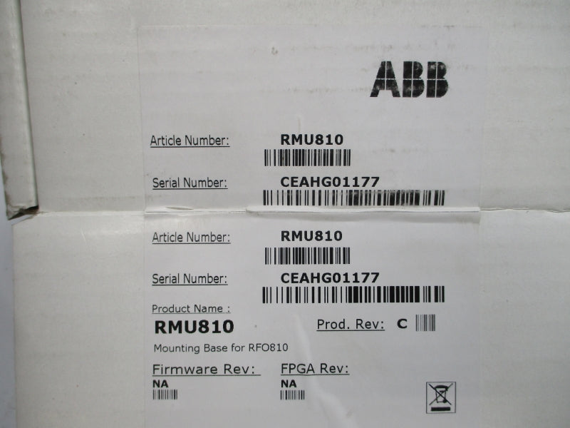 ABB RMU810 24V .2A REV. C NSMP