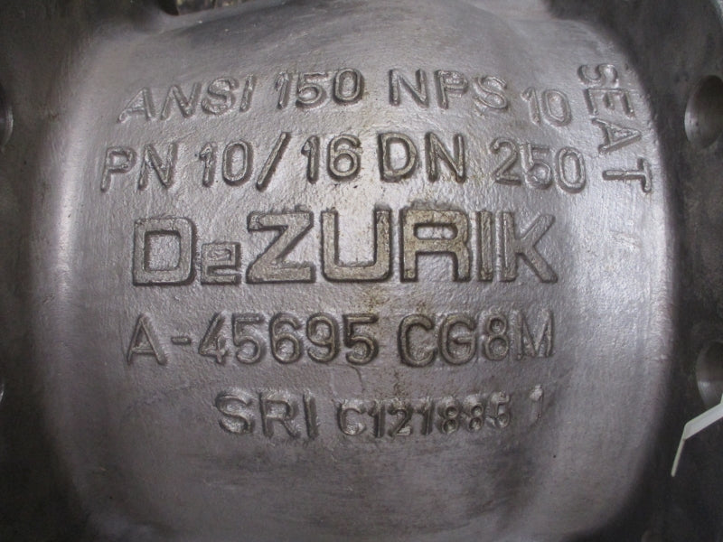 DEZURIK BALL VALVE 9624805R006 B16.34 A-45695CG8M SIZE 10 150PSI NSNP