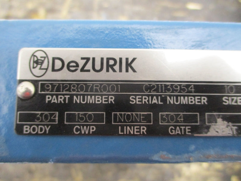 DEZURIK KNIFE VALVE 9712807R001 KGC SIZE 10 NSNP