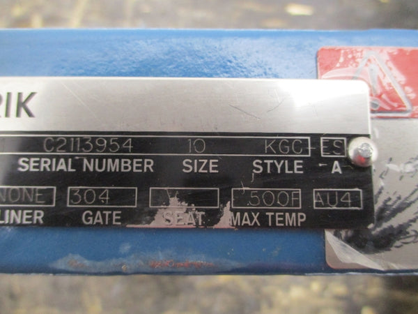 DEZURIK KNIFE VALVE 9712807R001 KGC SIZE 10 NSNP