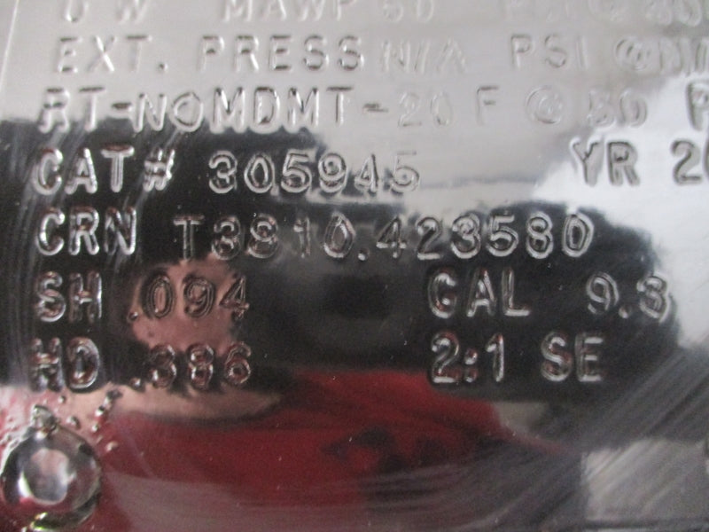 ASME MANCHESTER TANK 305945 50PSI 300'F NSNP