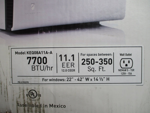 FRIEDRICH KEQ08A11A-A 125V 15A 7700BTU/HR NSMP