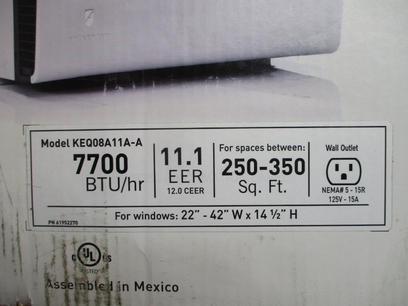FRIEDRICH KEQ08A11A-A 125V 15A 7700BTU/HR NSMP