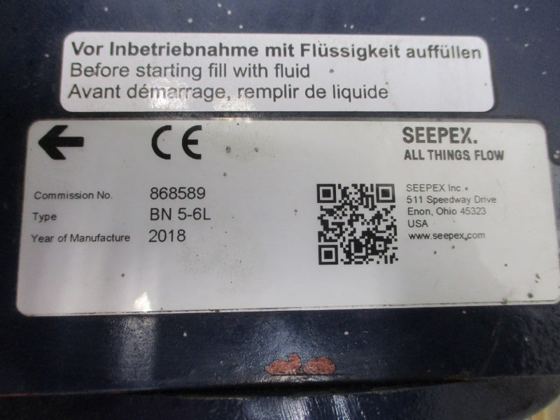 SEEPEX BN5-6L SK12FN140TC 00218ET3ESS145TCFL 208-230/460V 5.98-5.41/2.71A NSNP