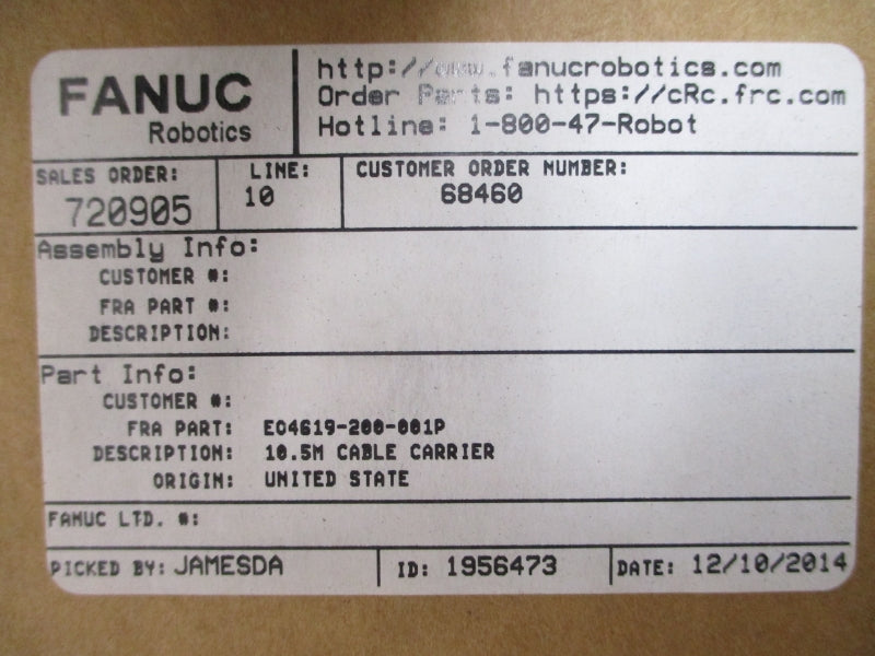 TSUBAKI FANUC E04619-200-001P 10.5M NSMP